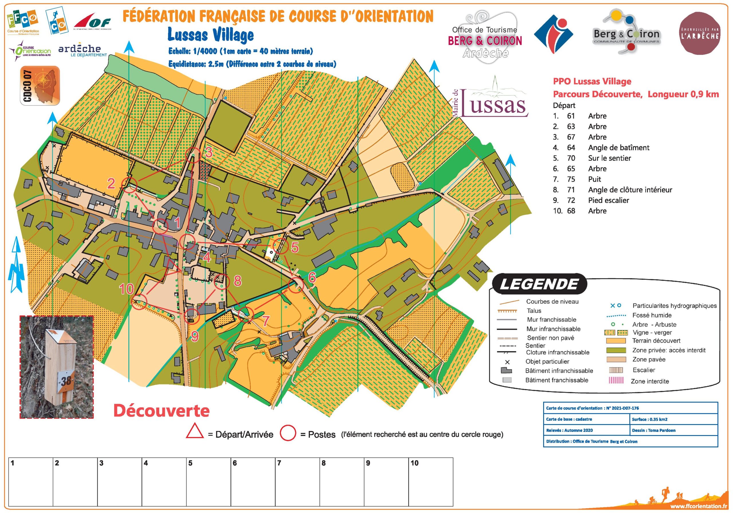 Parcours permanent d'orientation à Lussas - découverte