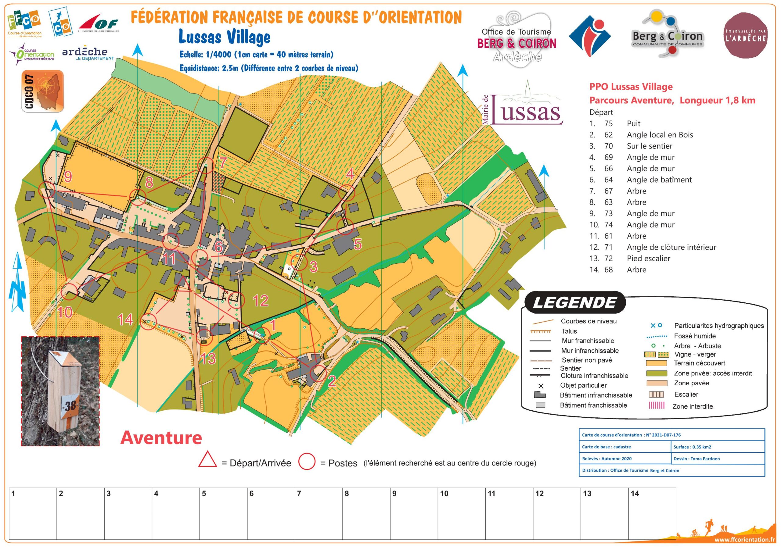 Parcours permanent d'orientation à Lussas - Aventure