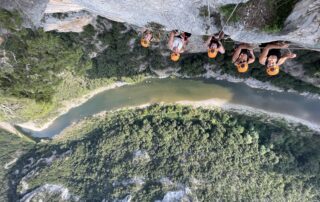 Rappel géant avec la Base canyon de la Besorgues