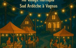 marché nocturne à Huttopia Sud Ardèche