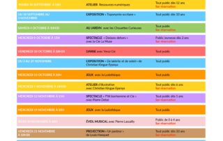 Programme de la médiathèque de Villeneuve de Berg, de septembre à décembre 2025