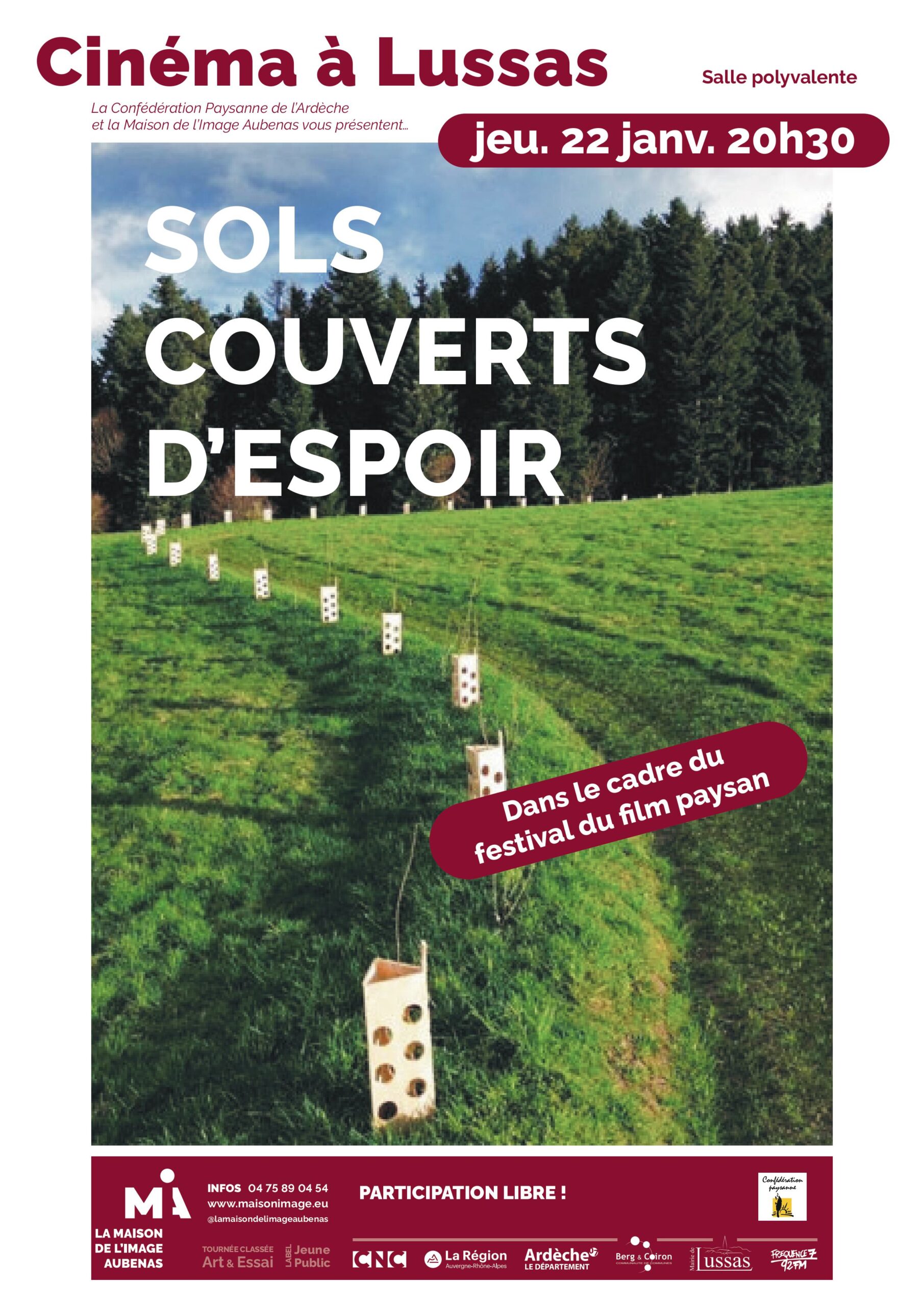 Film documentaire "sols couverts d'espoir" dans le cadre du Festival du film Paysan à Lussas
