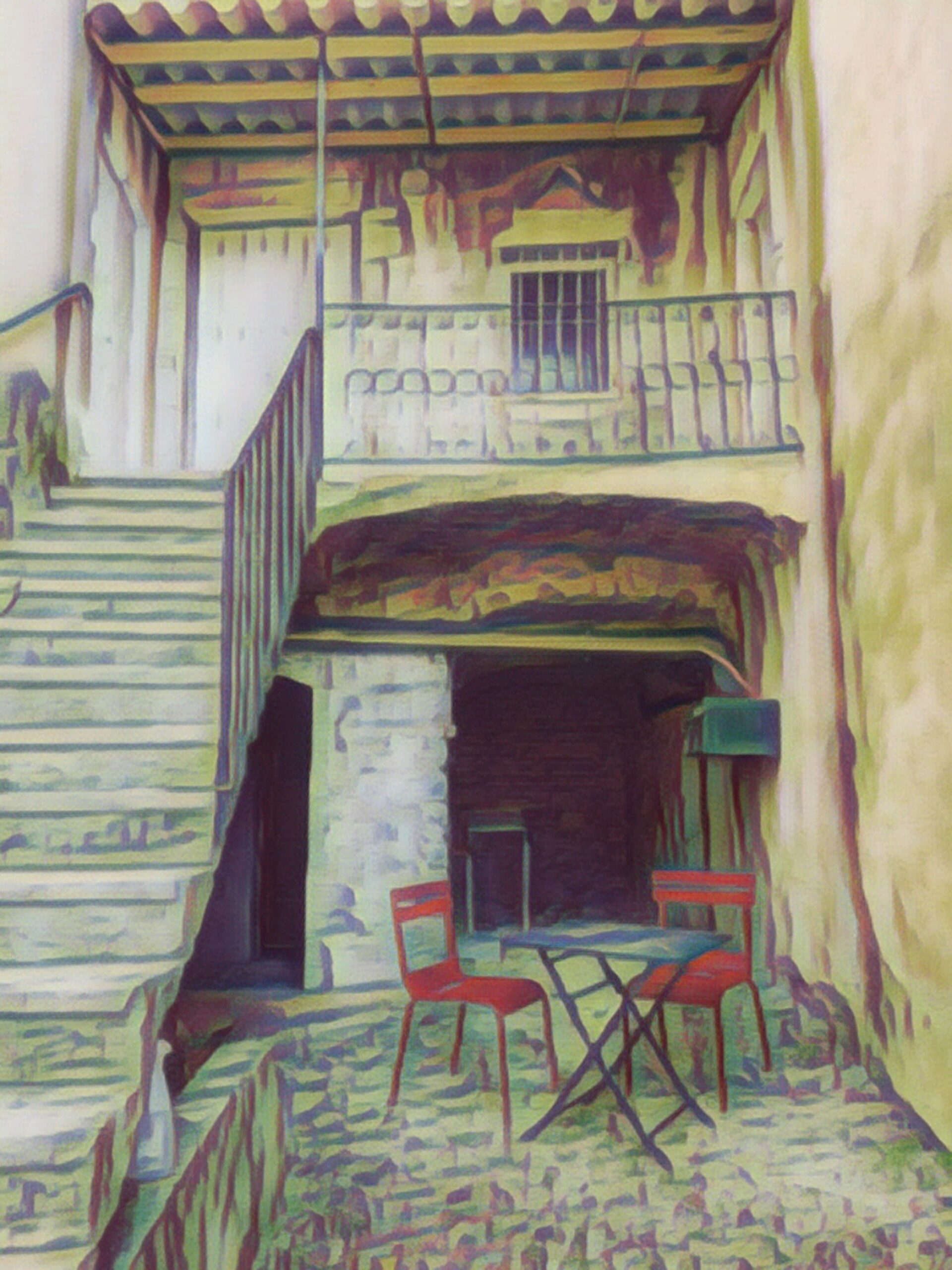 Dessin de l'entrée de la maison du Gîte " le Cœur de Berg" à Villeneuve de Berg