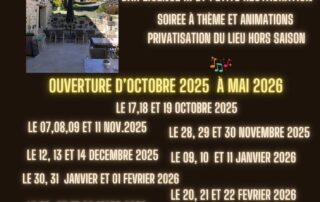 Jours ouverture basse saison 2025/2026