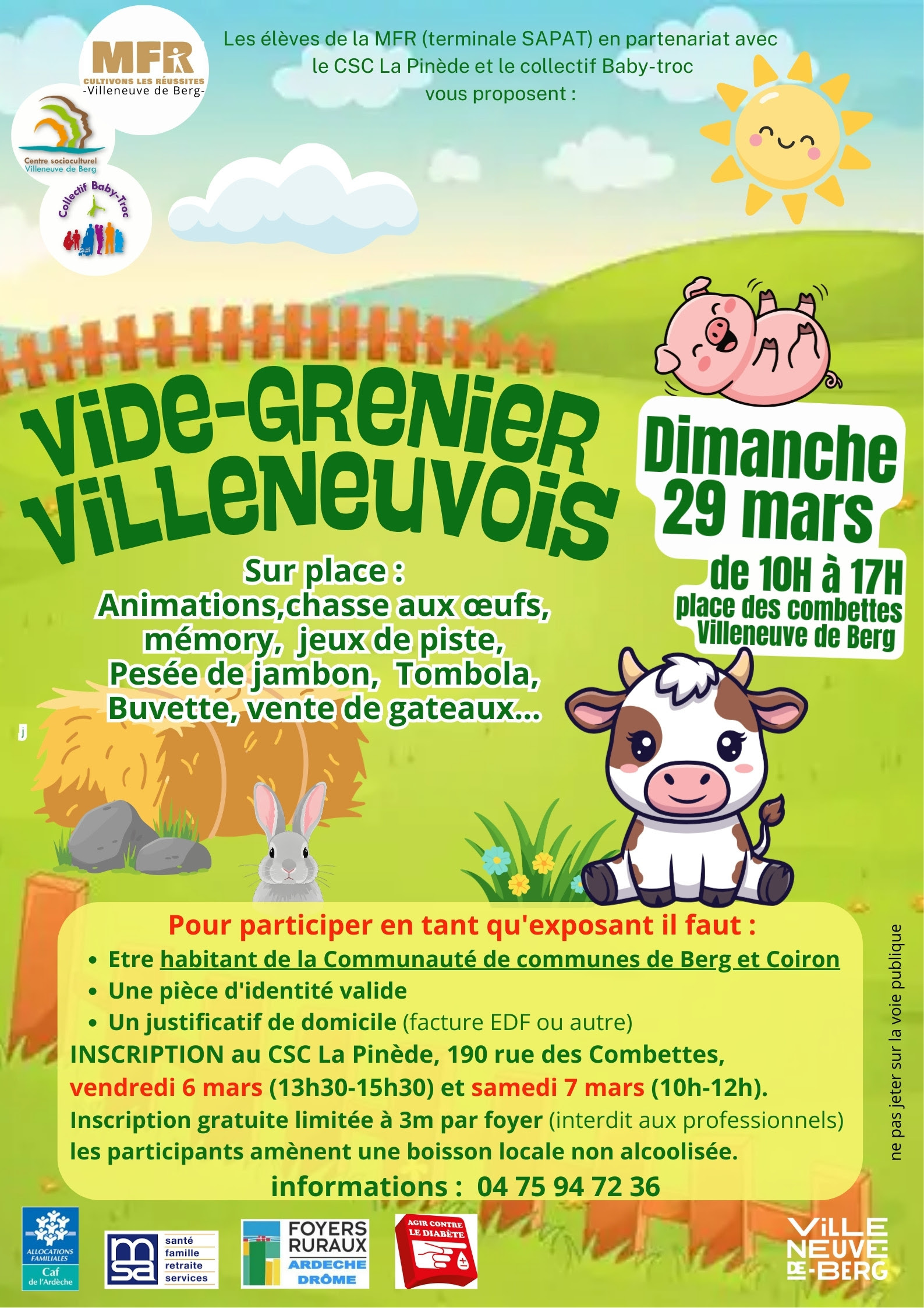Vide grenier à Villeneuve-de-Berg