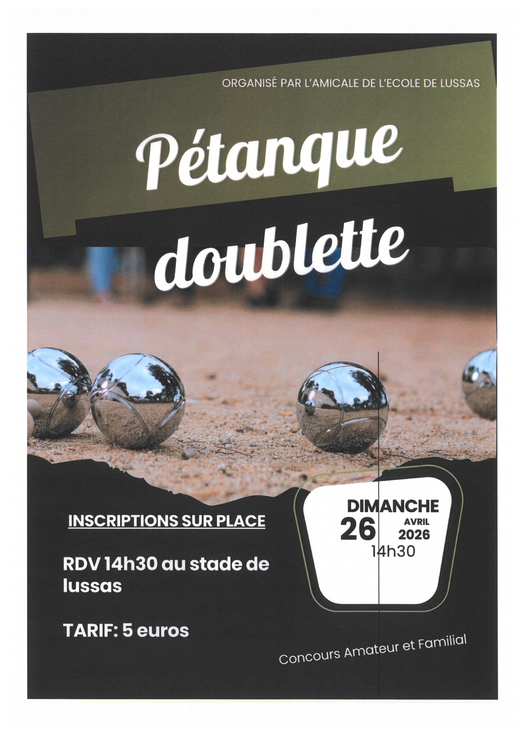 Concours de pétanque doublette à Lussas