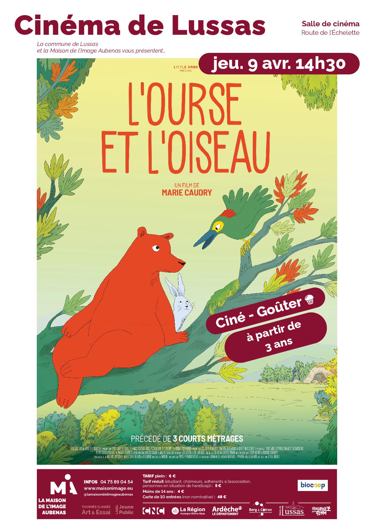 Ciné goûter avec "L'ourse et l'oiseau " à Lussas