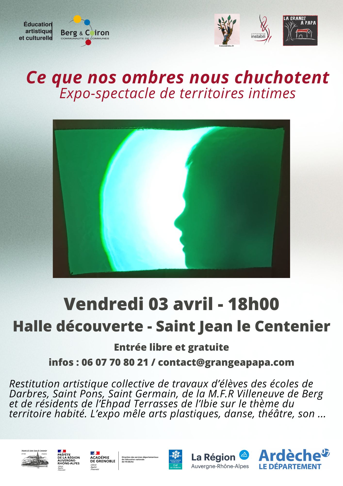 Expo-Spectacle "Ce que nos ombres nous chuchotent"_Saint-Jean-le-Centenier