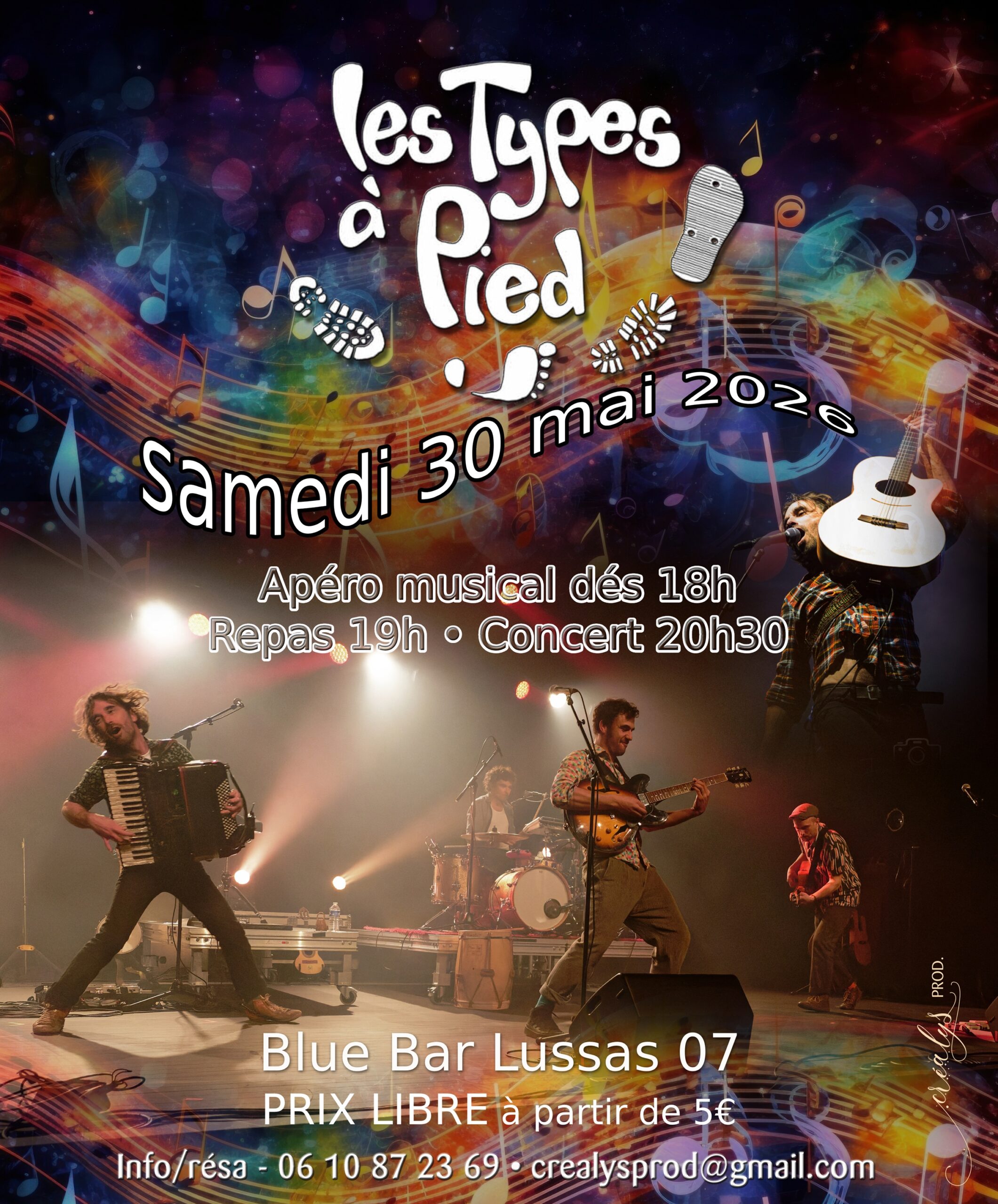 Concert "Les Types à Pied" à Lussas