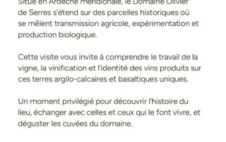 Visites Oenologiques au Domaine Olivier de Serres_Mirabel