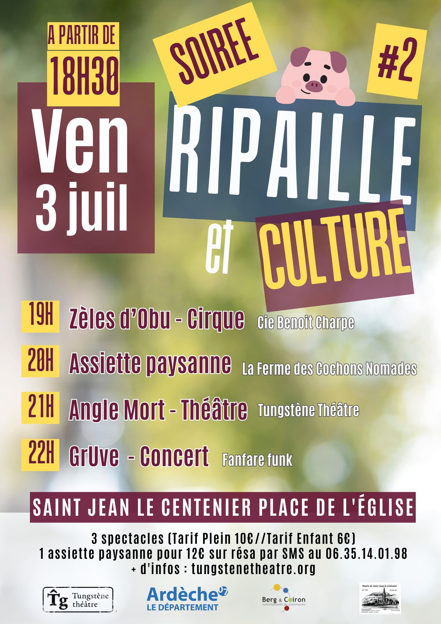 Soirée Ripaille et Culture à Saint-Jean-le-Centenier