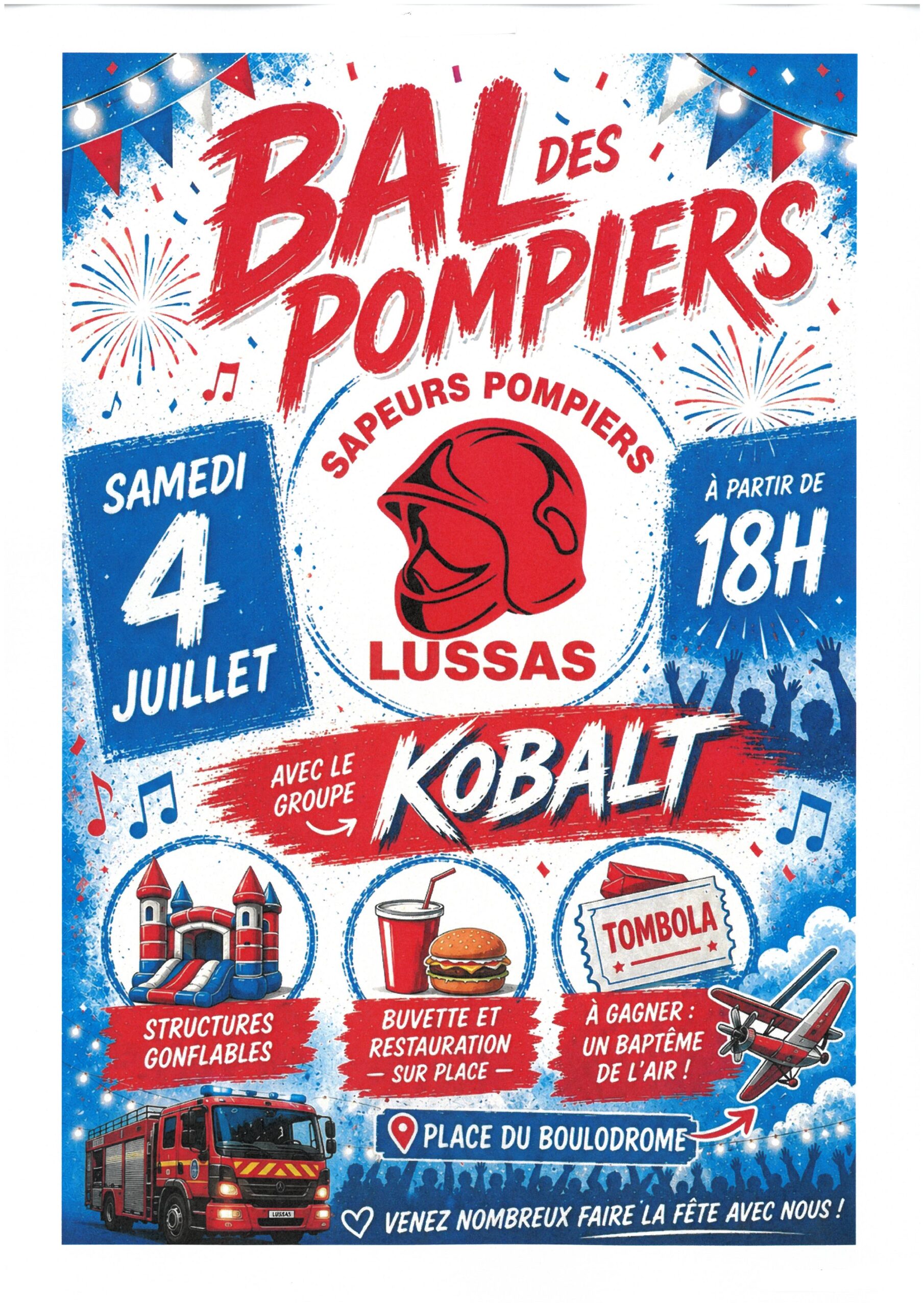 Bal des pompiers à Lussas