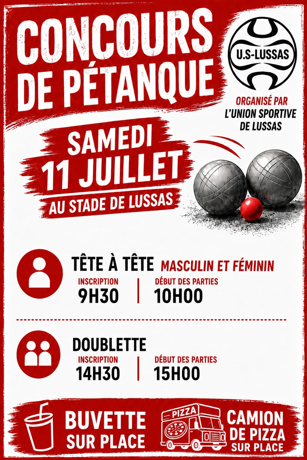 Concours de pétanque à Lussas