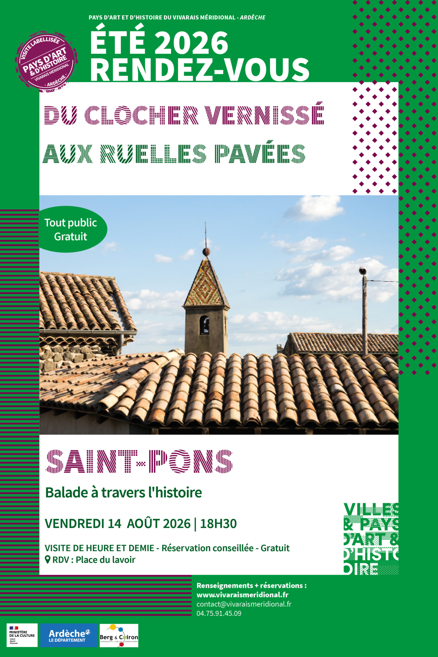 Visite de Saint-Pons : du clocher vernissé aux ruelles pavées
