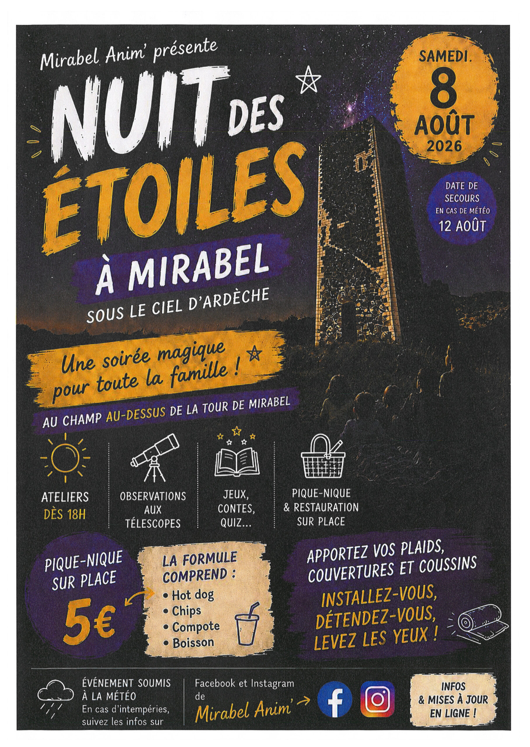 La nuit des étoiles avec Mirabel Anim' à Mirabel