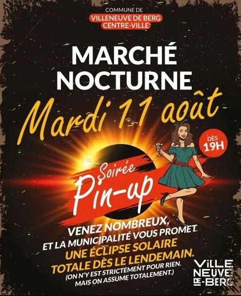 Soirée Pin-up et Vintage dans le cadre du marché nocturne à Villeneuve-de-Berg