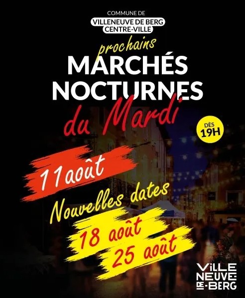 Marché nocturne à Villeneuve-de-Berg