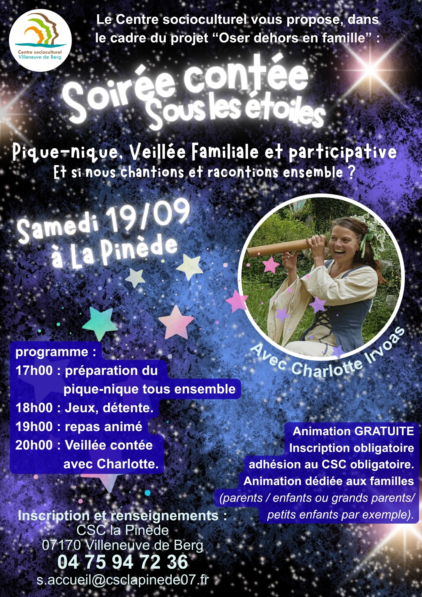 Soirée contée sous les étoiles à Villeneuve-de-Berg