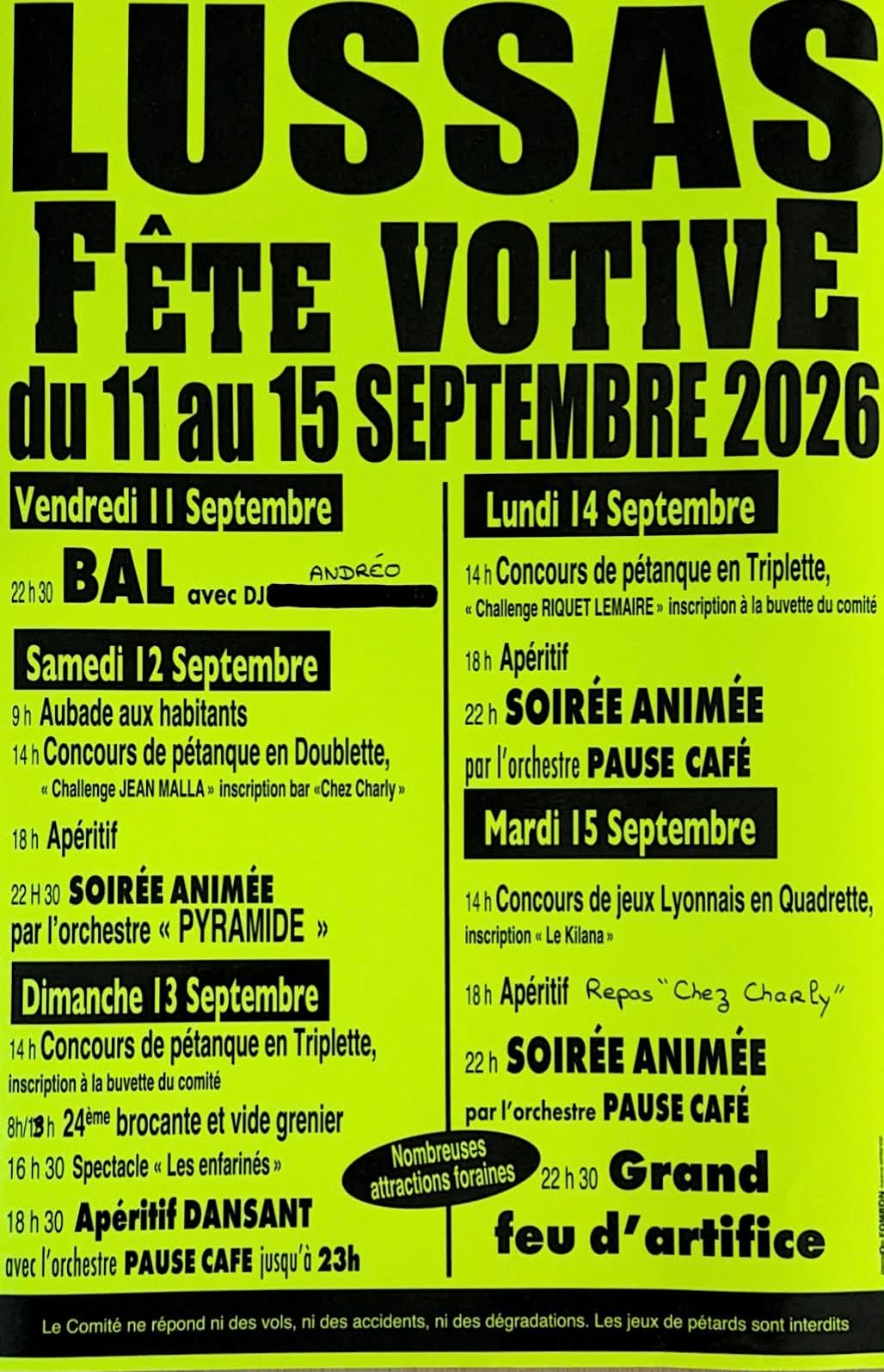 Fête votive à Lussas