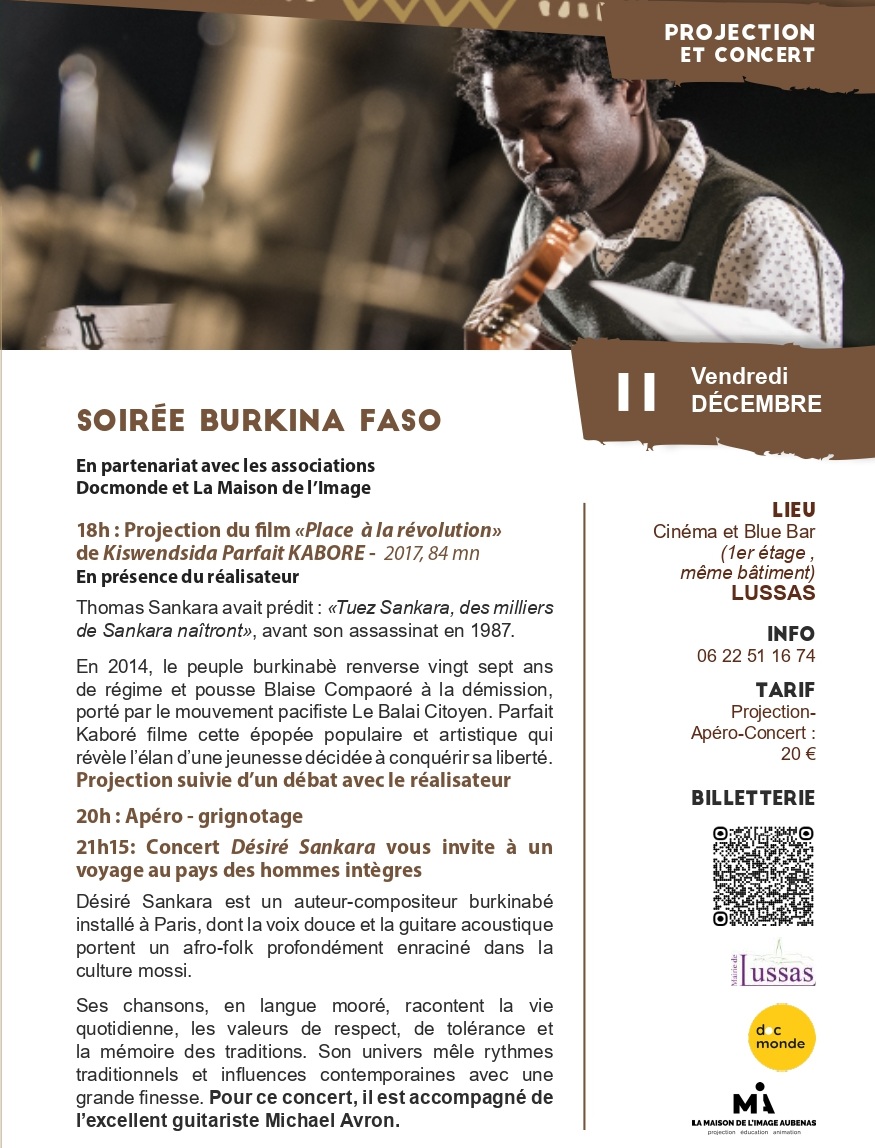 Soirée Burkina Faso Ciné - concert à Lussas
