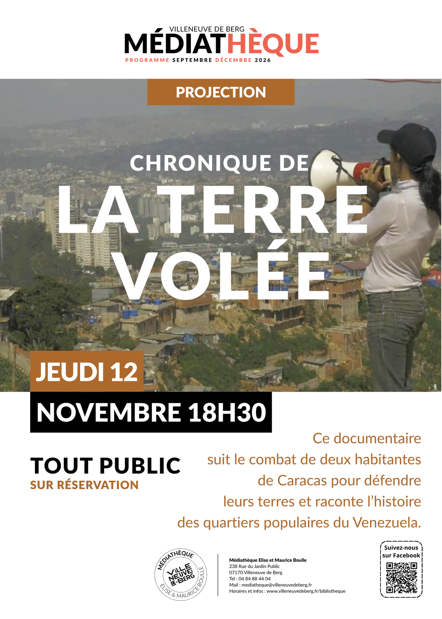 Projection du documentaire "Chronique de la terre volée" à Villeneuve-de-Berg