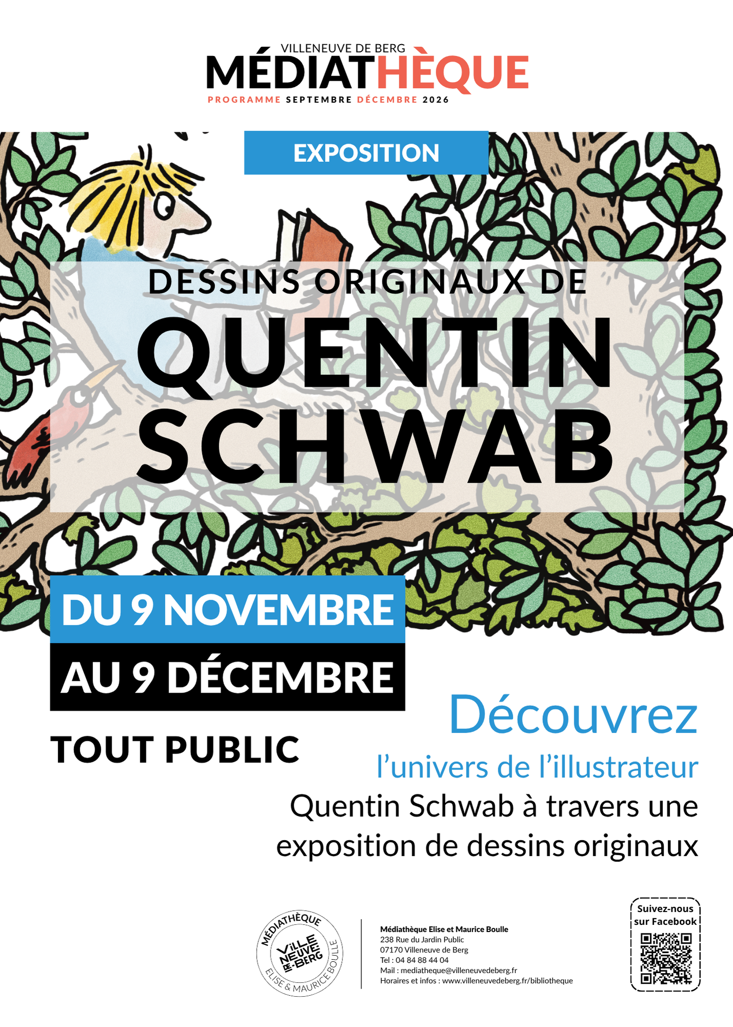 Exposition "Dessins originaux de Quentin Schwab" à Villeneuve-de-Berg
