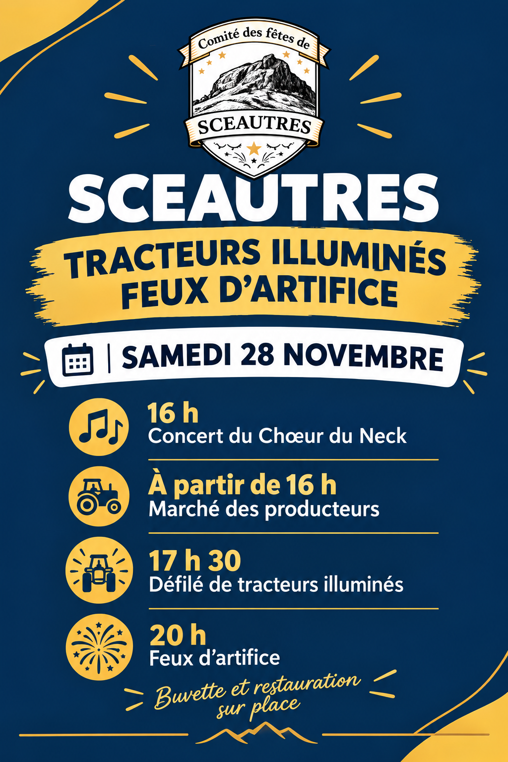 Tracteurs illuminés et feux d’artifice - 2ème édition à Sceautres