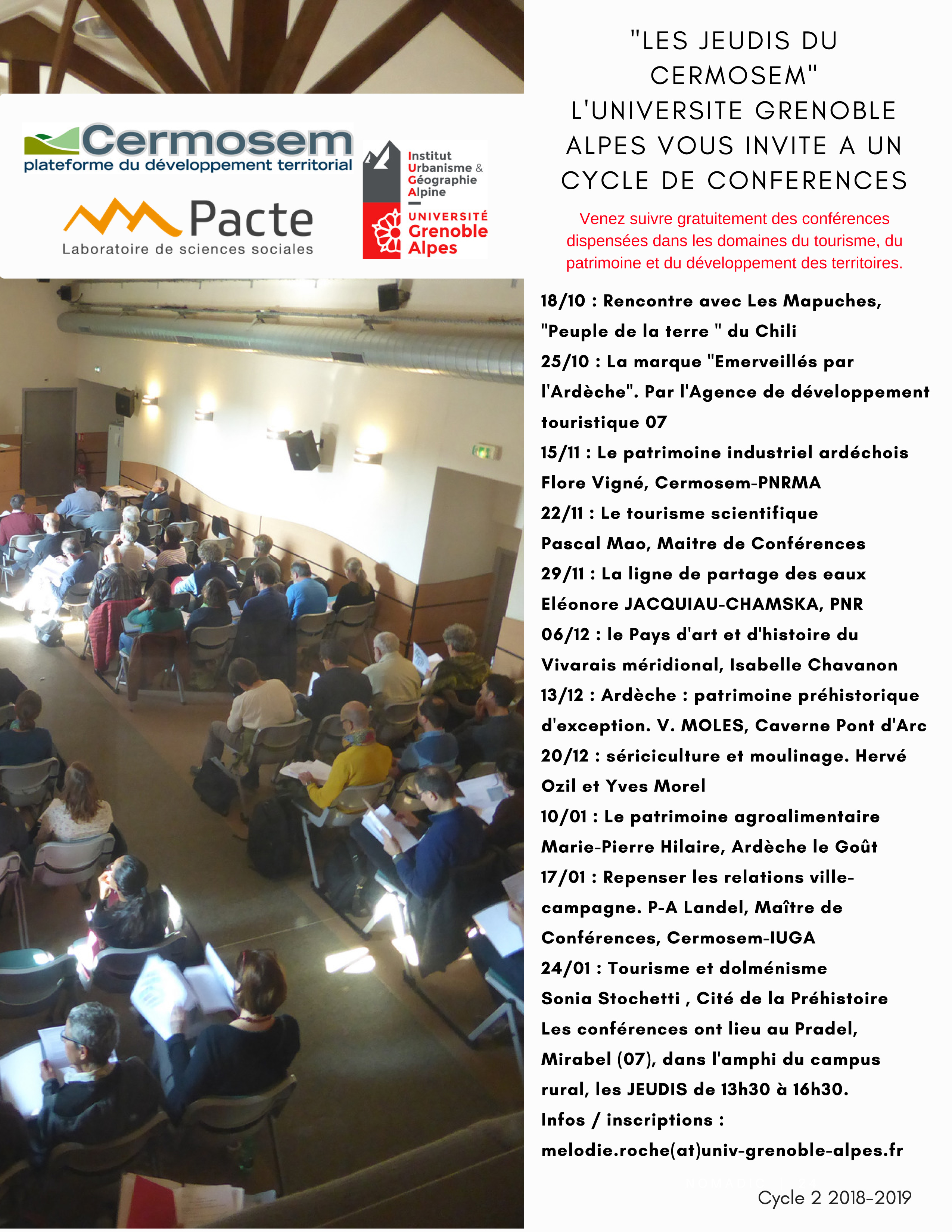 Cycle de conférence du CERMOSEM au Pradel (Mirabel)