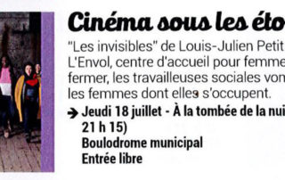 Open air cinema with the movie “Les invisibles” Open air cinema with the movie “Les invisibles”