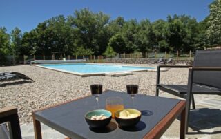 Terrasse du gite La Salamandre à St Gineys en Coiron